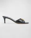 Fendi Slide Patent Leather Heels In F0qa1 Nero