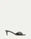 Fendi Fold Leather Kitten-heel Sandals In F1ny8 Shell