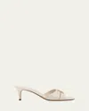 Fendi White Leather Medium-heeled Sandals In White