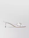 Fendi Fold Leather Mules Metal Detail In White