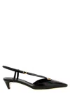 Fendi 'fold' Slingback Leather Kitten Heel In Black