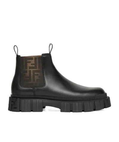 Fendi Men's Boots In Black+tab.black Black