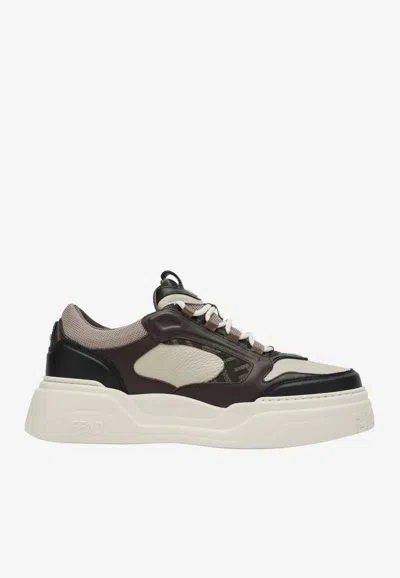 Fendi Force Chunky Low-top Sneakers In White