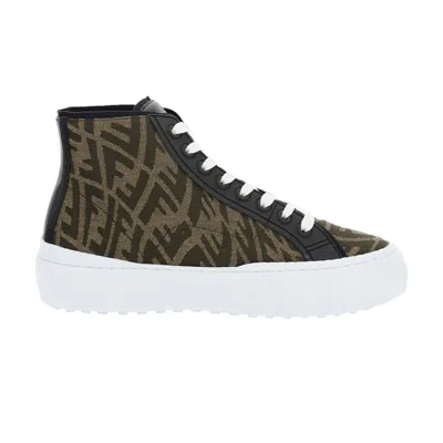 Pre-owned Fendi Force High 'all Over Logo' In Brown