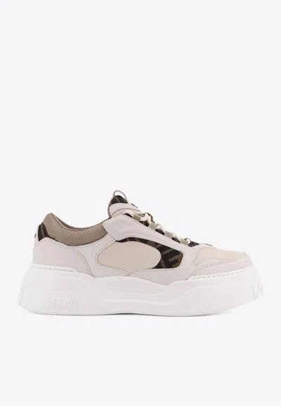 Fendi Force Leather Low-top Sneakers In Multi