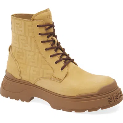 Fendi Force Light Combat Boot In Yellow