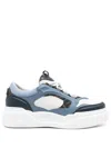 Fendi Force Leather Low-top Sneakers In Blue