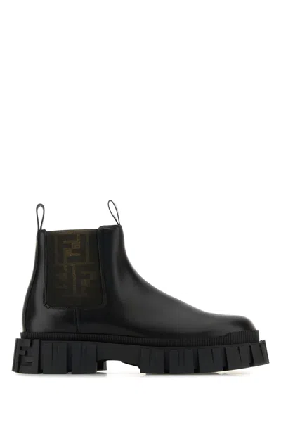 Fendi Men's Boots In Black+tab.black Black