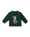 Fendi Forest Green Cotton Baby Sweatshirt With Multicolor Print In Green