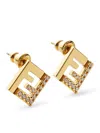 Fendi Forever Earrings In Golden Metal And Crystals In Gold