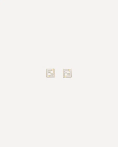 Fendi Forever Earrings In White