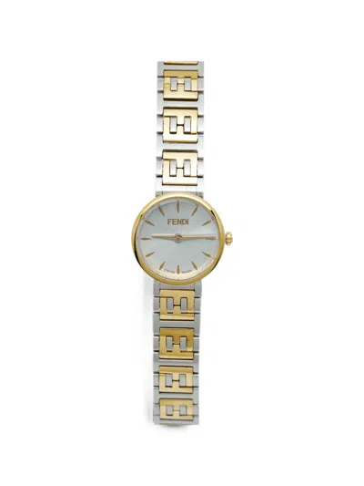Pre-owned Fendi Forever  103 19mm Watch In Silver