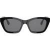 Fendi Forever  54mm Rectangular Sunglasses In Black