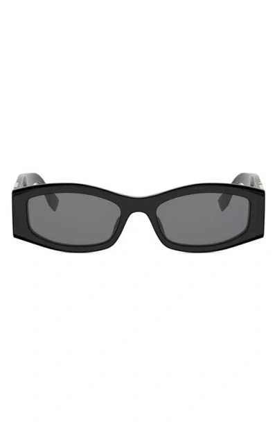 Fendi Forever  54mm Rectangular Sunglasses In Black
