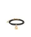 Fendi Forever Leather Bracelet In Black