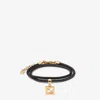 Fendi Forever Leather Bracelet In Black