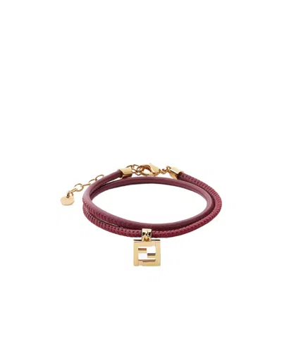 Fendi Forever Leather Bracelet In Red