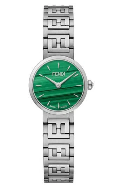 Fendi Forever  Diamond Accent Swiss Quartz Bracelet Watch, 19mm In Stainless Steel