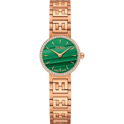 Fendi Forever  Diamond Bracelet Watch, 19mm In Gold