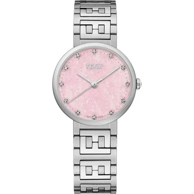 Fendi Forever  Diamond Bracelet Watch, 29mm In Metallic