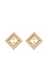 Fendi Forever Crystal Bezels Metal Earrings Accessories In Gold