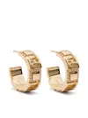 Fendi Forever Small Hoop Earrings With Embossed Ff Motif Accessories In Gold