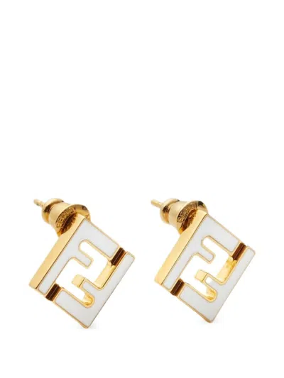Fendi Forever  Earrings In White