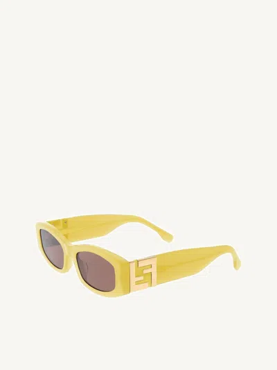 Fendi Forever  Fe40204i Acetate Sunglasses In Yellow