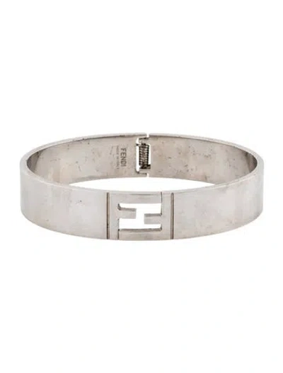 Pre-owned Fendi Forever  Hinged Bangle Bracelet, 7.5" In Multicolor