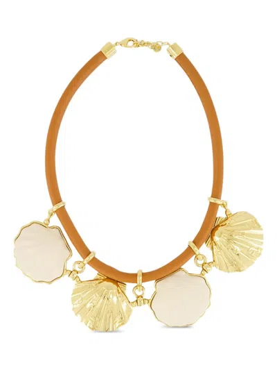 Fendi Forever  Leather-cord Necklace In Brown