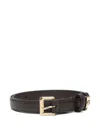 Fendi Forever Leather Slim Belt With Metal Tip Accessories In Brown