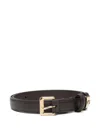 Fendi Forever Leather Slim Belt With Metal Tip Accessories In Brown