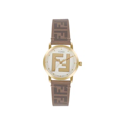Pre-owned Fendi Forever  Leather Watch 'gold' | Women's Size Onesize