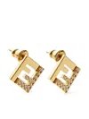 Fendi Forever Earrings In Golden Metal And Crystals In Gold