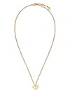 Fendi Forever Metal Necklace With Cut-out Ff Cube Pendant Accessories In Gold