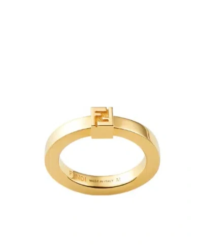 Fendi Cube Ring In Gold