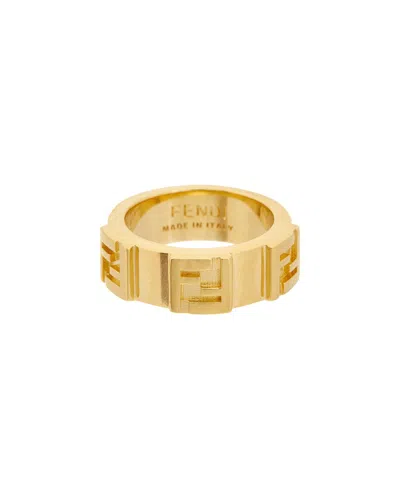 Fendi Logo Ring In Yellow