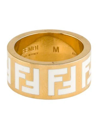 Pre-owned Fendi Forever  Ring In White