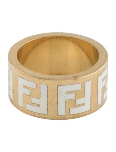 Pre-owned Fendi Forever  Ring In White