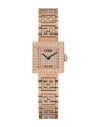 Fendi Forever  Square Diamond Watch Woman Wrist Watch Rose Gold Size - Stainless Steel In Rose Gold