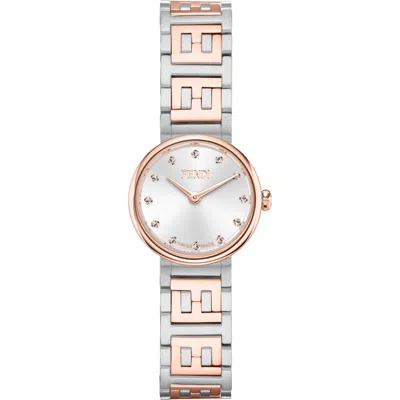 Fendi Forever  Sunray Two-tone Diamond Bracelet Watch, 19mm