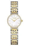 Fendi Forever  Two-tone Diamond Bracelet Watch, 19mm In Yellow Gold/ Stainless Steel