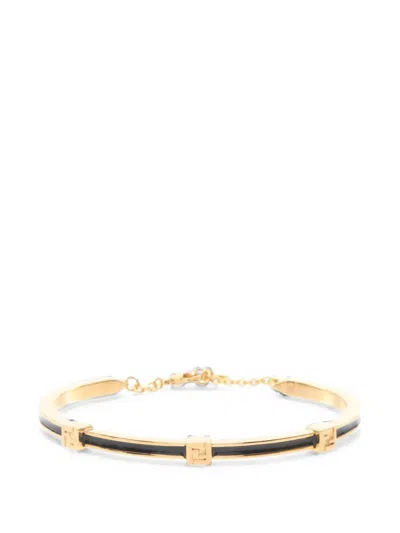 Pre-owned Fendi Forever Ff-logo Bracelet In Gold