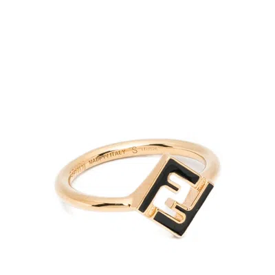 Fendi Forever Ff-logo Ring In Metallic