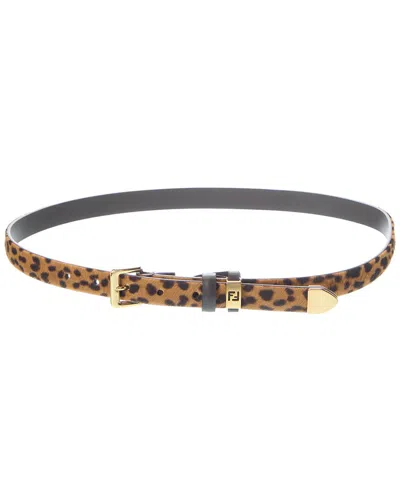 Fendi Forever Haircalf Belt In Brown