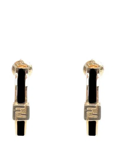Fendi Forever Hoop Earrings In Black