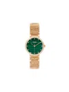 Fendi Forever Ip Rose Goldtone Stainless Steel, Malachite & Diamond Bracelet Watch/28mm In Rose Gold