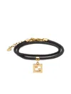 Fendi Forever Leather Bracelet In Black