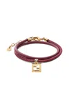Fendi Forever Leather Bracelet In Red