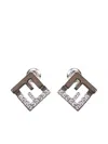 Fendi Forever Logo Earrings In Metallic